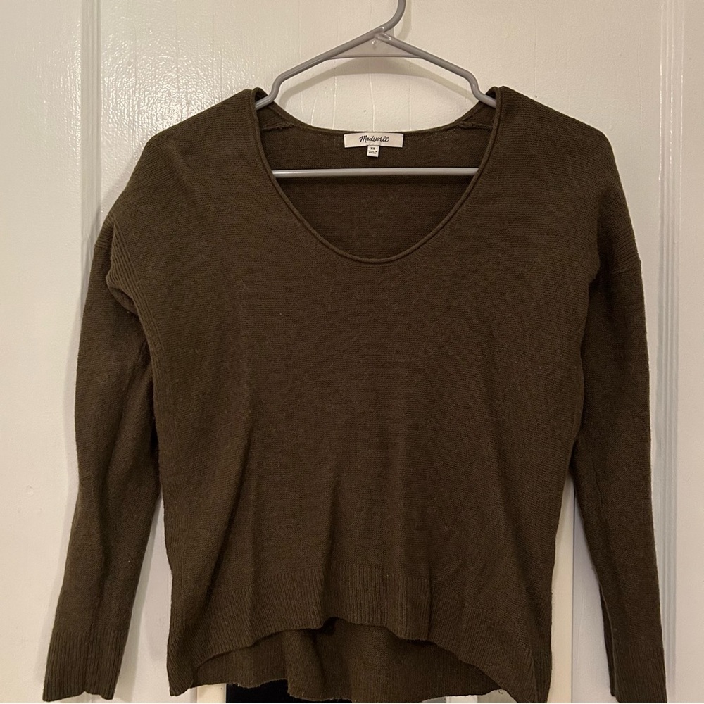 Madewell XS Kimball Pullover Olive Green Sweater